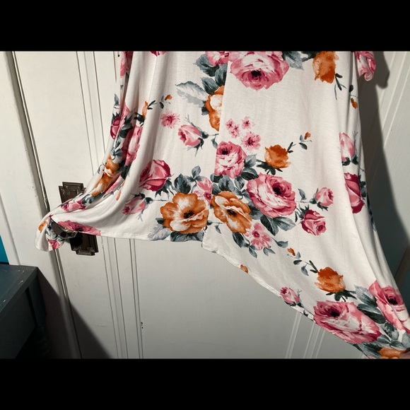 Jessy B Floral Flowers Pink Orange White Blouse - Picture 10 of 12